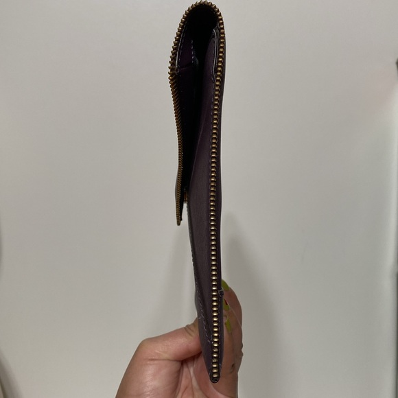 Rebecca Minkoff Leo Envelope Zipper Edge Purple Leather Clutch Purse - Picture 6 of 14